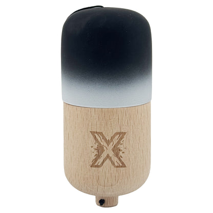 Kendama Pill X Originala, Klevo, Profesionala Model Rubber Grip Pilula, din Lemn, Varsta 9+, Ata 62/65 cm, 11 x 5 x 5 cm, Gradient Negru/Alb