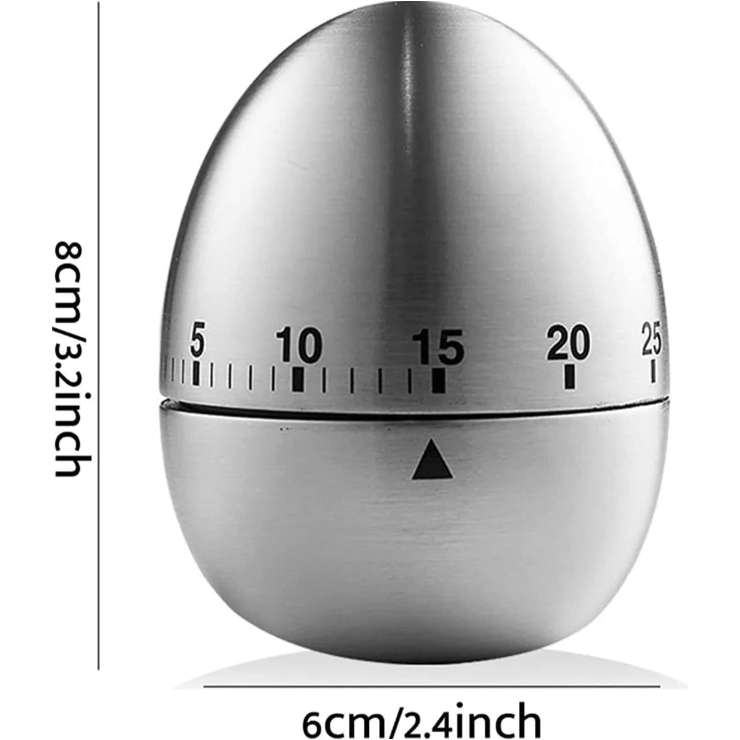 Cronometru de Bucatarie, Klevo, Mecanic, Forma de Ou, din Otel Inoxidabil, 60 min Timer, 8 x 6 cm, Argintiu
