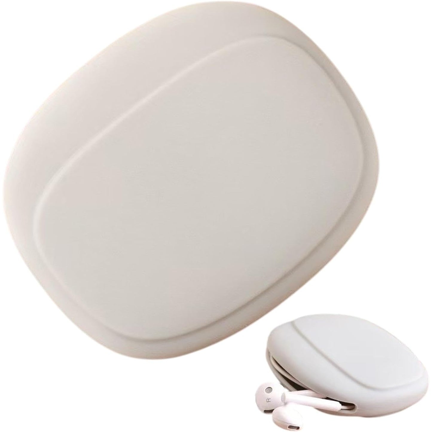Husa din Silicon, Klevo, pentru Casti, Cabluri, Portabil, 8.5 x 10 x 2 cm, Alb