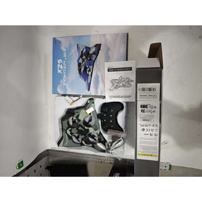 Avion de Lupta cu Telecomanda, Klevo, Tip Drona, din EVA (Spuma), cu Telecomanda, Incarcare USB, 2.4 GHz, Rotire 360°, Zbor pana la 100 m, LED, 24 x 25.5 x 4.2 cm, Model Army, Verde