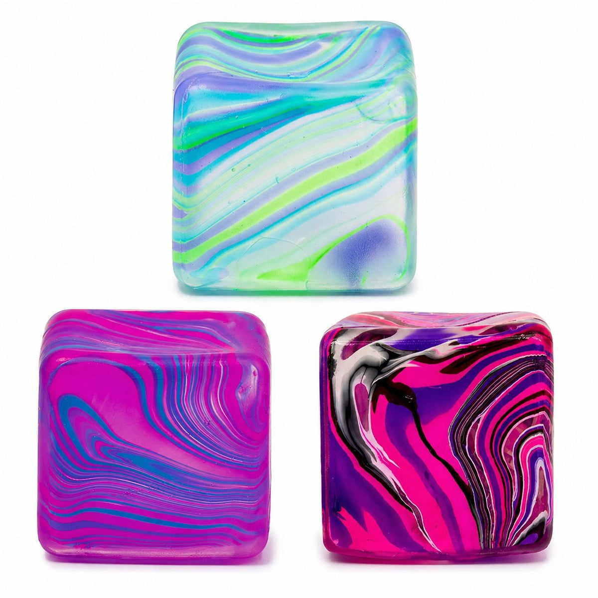 Cub Fidget 3D de Gheata, Klevo, Jucarie Antistres din Maltoza, 70 g, 3.5x3.5x3.5 cm, Comprimabil cu Revenire Lenta, Verde