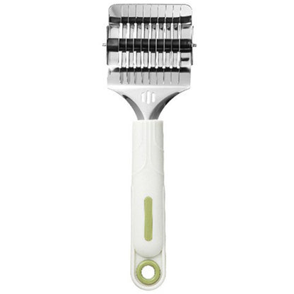 Dispozitiv de taiat Taietei, Klevo, din Plastic cu Inox Razatoare, Curatator de Legume-Fructe, Maner Anti Alunecare, 22 x 6.5 cm Alb