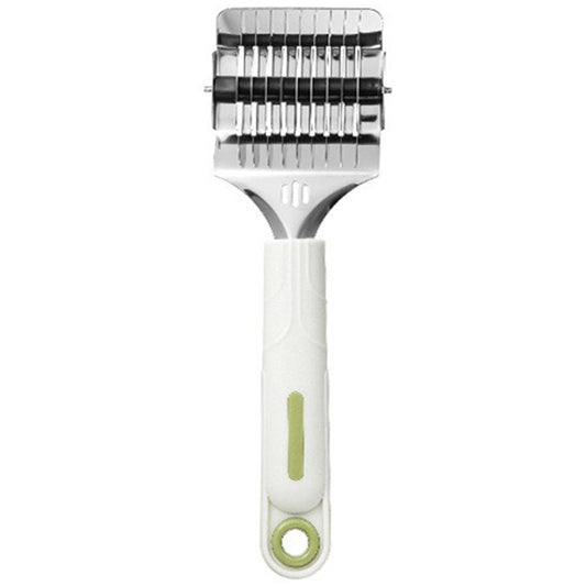 Dispozitiv de taiat Taietei, Klevo, din Plastic cu Inox Razatoare, Curatator de Legume-Fructe, Maner Anti Alunecare, 22 x 6.5 cm Alb