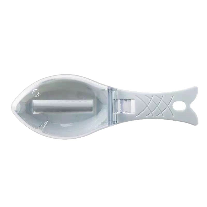 Curatator de Solzi de Peste, Klevo, Manual, Forma Peste, cu Compartiment de Colectare, din Plastic, 15.5x5.5 cm, Alb