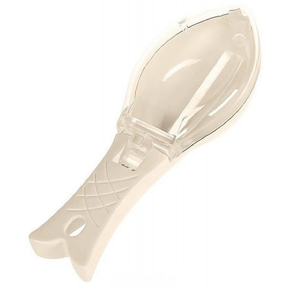 Curatator Manual Solzi de Peste, Klevo, Forma Peste , Recipient cu Capcac pentru Solzi, Plastic, Roz pal, 16x6 cm