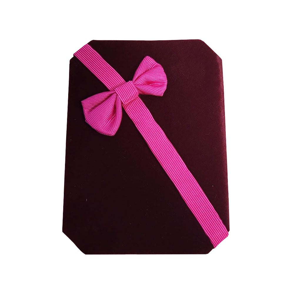 Cutie de Bijuterii, Klevo, Exterior Catifea Grena cu Funda Roz, pentru Ocazii Speciale, 100x75x35 mm, Design Elegant