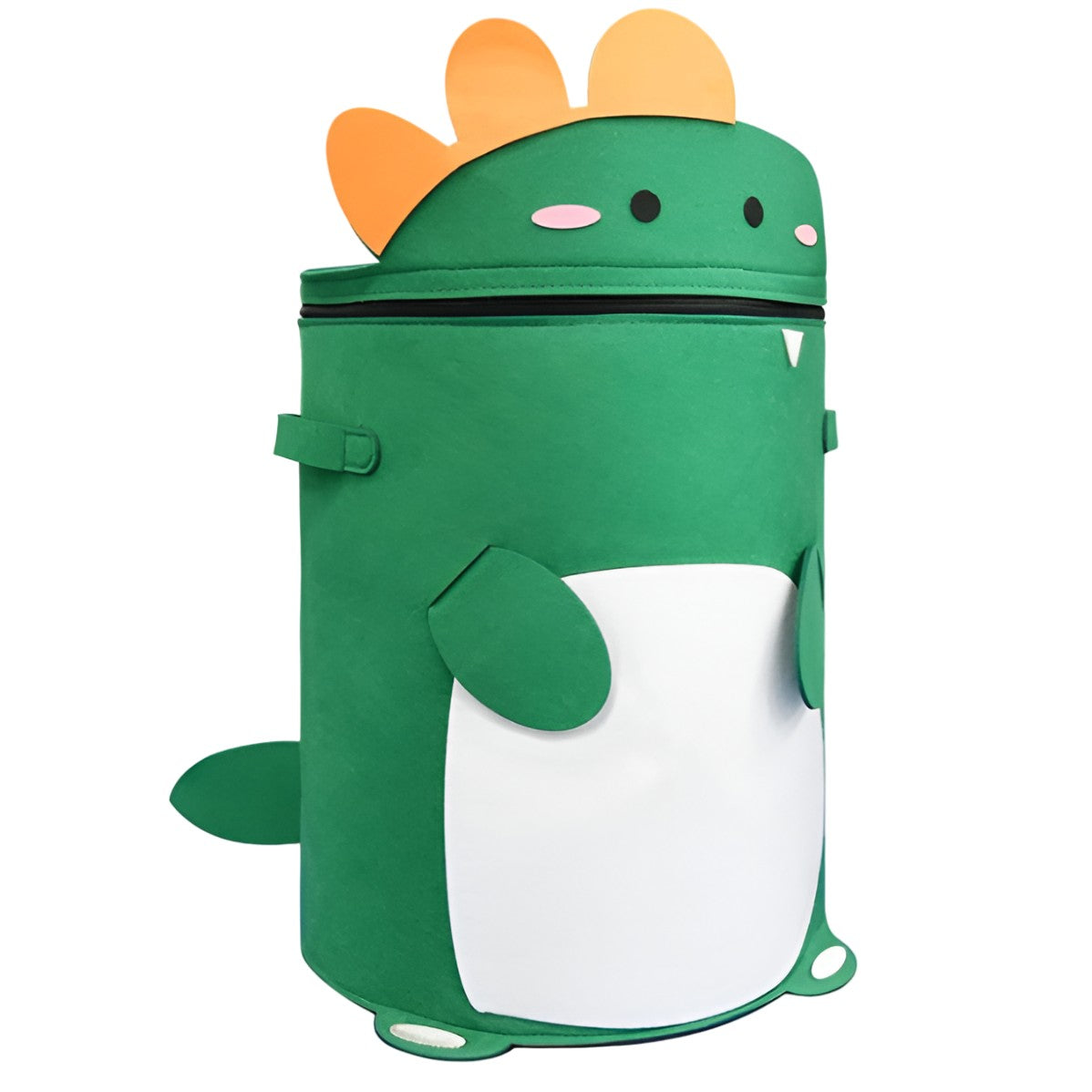 Cutie de Depozitare 2In1, Klevo, Impermeabila, Covor pentru Jucarii si Lego 150cm, Capacitate Mare, cu Manere, cu Sfori, Inaltime 40cm, Model Dinozaur, Verde