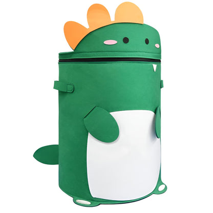 Cutie de Depozitare 2In1, Klevo, Impermeabila, Covor pentru Jucarii si Lego 150cm, Capacitate Mare, cu Manere, cu Sfori, Inaltime 40cm, Model Dinozaur, Verde