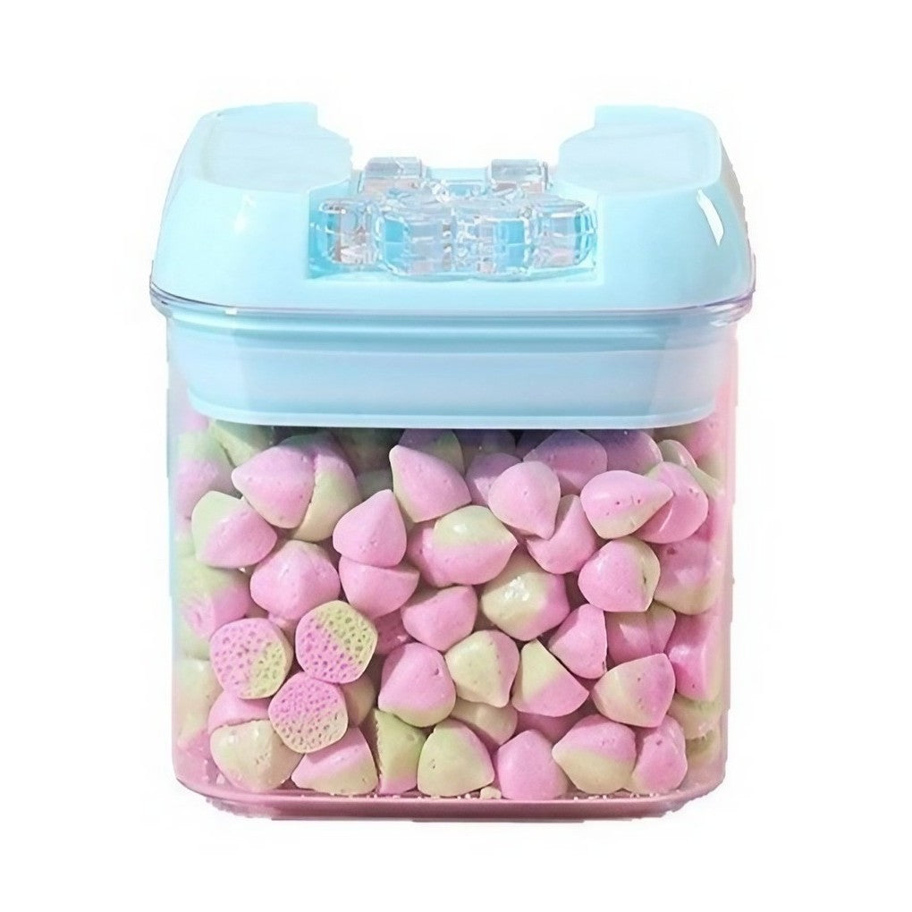Cutie de Depozitare Alimente, Klevo, 0.5L, Capac Albastru, din PP+PET, Inchidere Ermetica, 10 x 10 x 10.5 cm, Transparent
