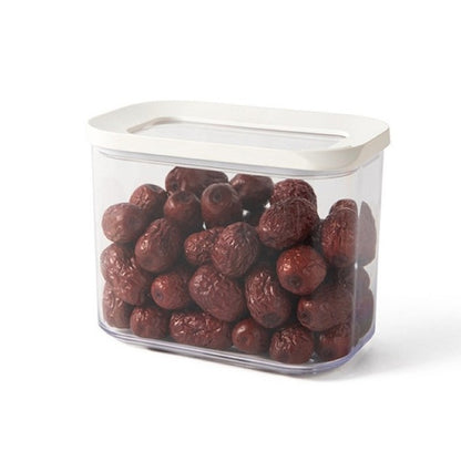 Cutie de Depozitare Alimente, Klevo, 1L, Capac Alb, din ABS+Silicon, 14.5 x 9 x 11.3 cm, Transparent