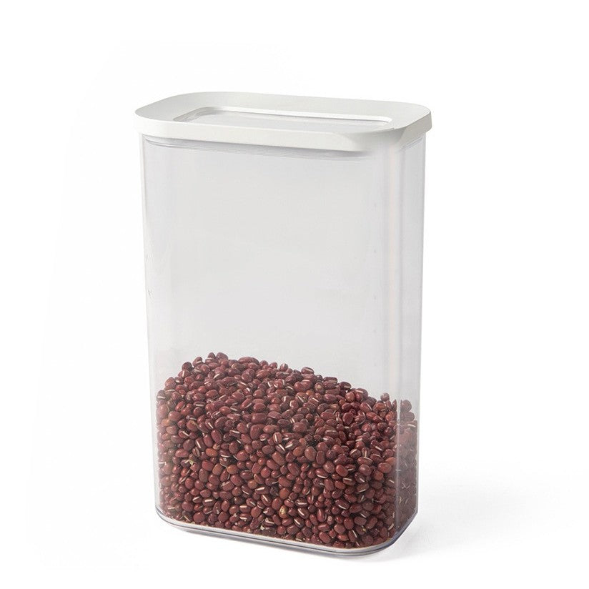 Cutie de Depozitare Alimente, Klevo, 2L, Capac Alb, din ABS+Silicon, 14.5 x 9 x 22.2 cm, Transparent