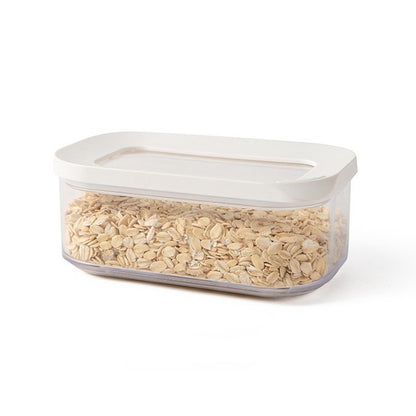 Cutie de Depozitare Alimente, Klevo, 450 ml, Capac Alb, din ABS+Silicon, 14.5 x 9 x 6 cm, Transparent