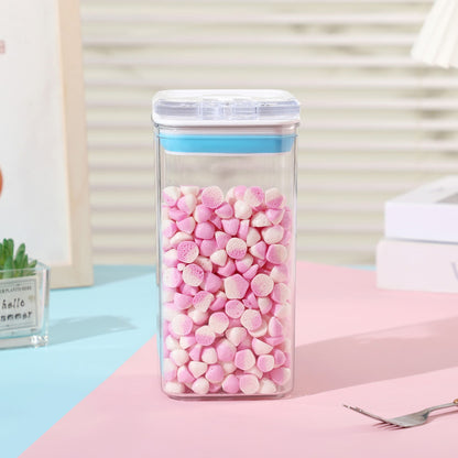 Cutie de Depozitare Alimente, Klevo, Cutie de tip Container pentru Bucatarie, Cutie pentru Condimente, din PET ABS Silicon, 10 x 10 x 20.5 cm, 370 g, 1.2L Transparenta
