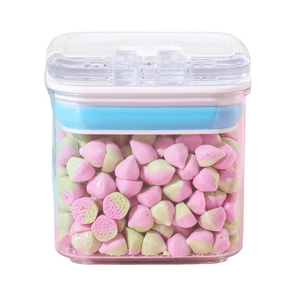 Cutie de Depozitare Alimente, Klevo, Cutie de tip Container pentru Bucatarie, Cutie pentru Condimente, din PET ABS Silicon, 10 x 10 x 10.5 cm, 250 g, 0.5L Transparenta