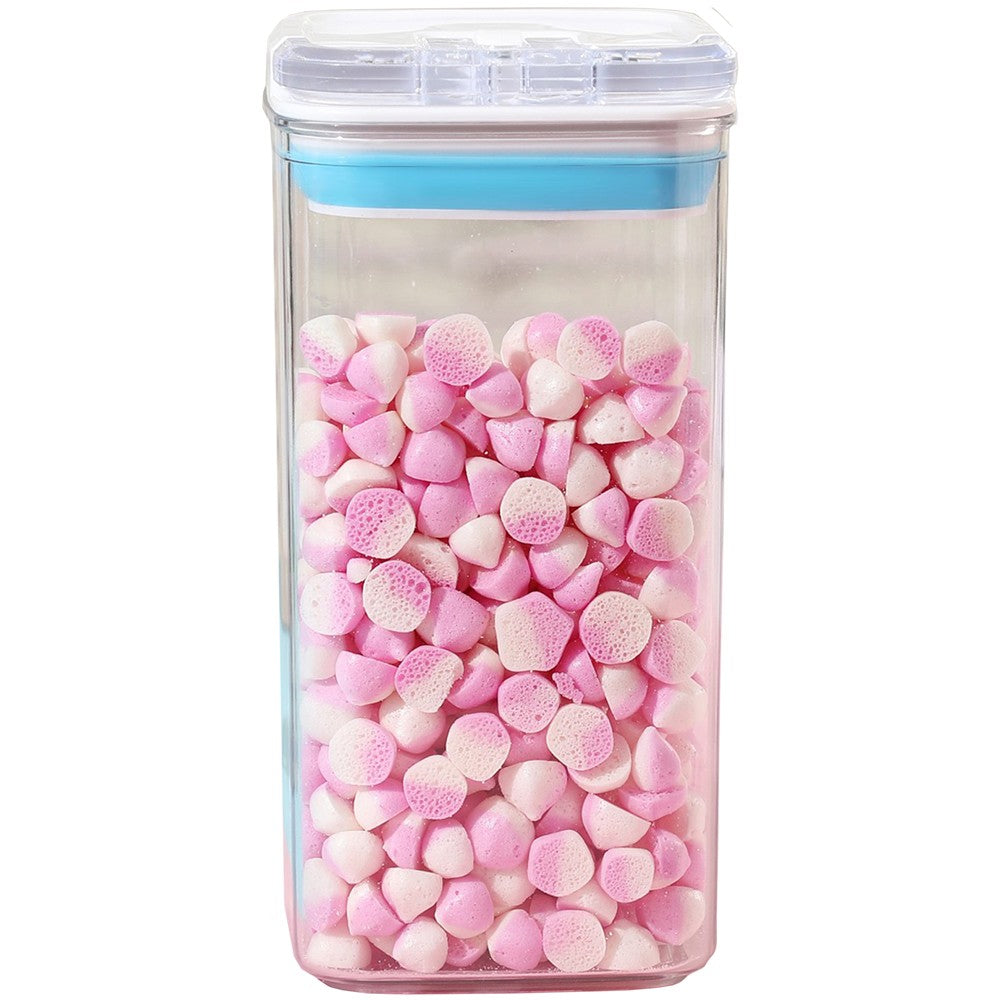 Cutie de Depozitare Alimente, Klevo, Cutie de tip Container pentru Bucatarie, Cutie pentru Condimente, din PET ABS Silicon, 10 x 10 x 20.5 cm, 370 g, 1.2L Transparenta