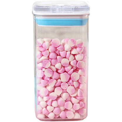 Cutie de Depozitare Alimente, Klevo, Cutie de tip Container pentru Bucatarie, Cutie pentru Condimente, din PET ABS Silicon, 10 x 10 x 20.5 cm, 370 g, 1.2L Transparenta
