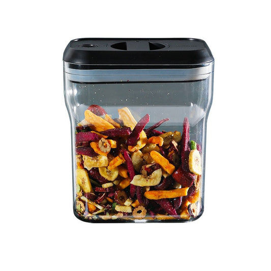 Recipient din Plastic, Klevo, pentru Alimente/Obiecte, Inchidere Ermetica Rotire 90 grade, 2l, 20.5 x 10.5 x 27 cm, Transparent
