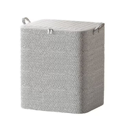 Cutie de Depozitare cu Fermoar, Klevo, Pliabila, Maner Ranforsat, Fermoar Rezistent, pentru Haine, Paturi, Plapumi, Perne, Lenjerii de Pat, Jucarii, 61x50x71 cm, 210 Litri, Gri