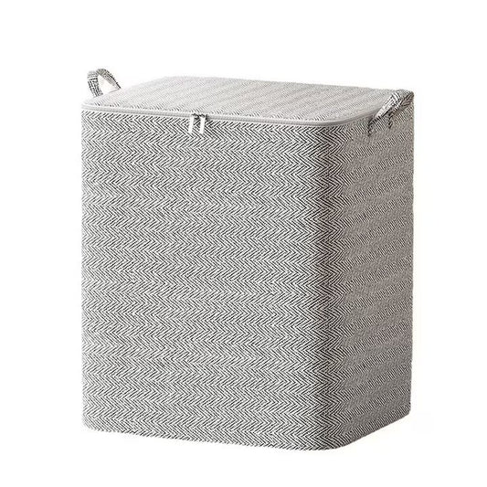 Cutie de Depozitare cu Fermoar, Klevo, Pliabila, Maner Ranforsat, Fermoar Rezistent, pentru Haine, Paturi, Plapumi, Perne, Lenjerii de Pat, Jucarii, 61x50x71 cm, 210 Litri, Gri