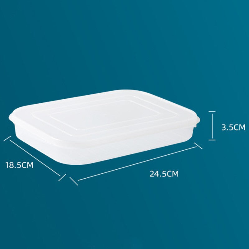 Cutie de depozitare de uz casnic, Klevo, Caserola pentru Frigider, Rezistenta la umiditate, Rezervor Sigilat pentru Depozitare Alimentara, 24.5 x 18.5 x 3.5cm, Alb Transparent