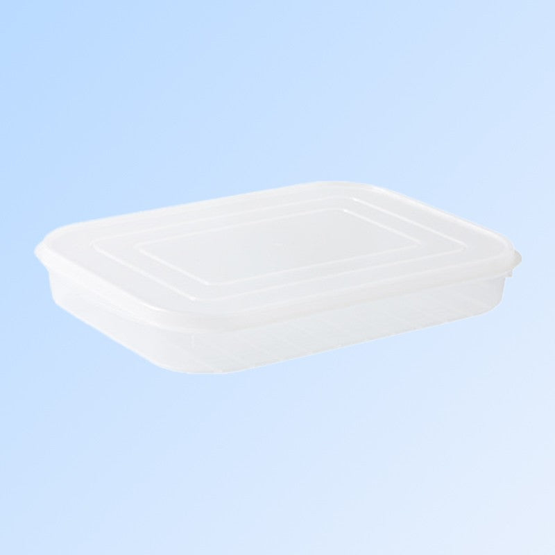 Cutie de depozitare de uz casnic, Klevo, Caserola pentru Frigider, Rezistenta la umiditate, Rezervor Sigilat pentru Depozitare Alimentara, 24.5 x 18.5 x 3.5cm, Alb Transparent