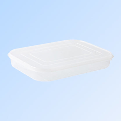 Cutie de depozitare de uz casnic, Klevo, Caserola pentru Frigider, Rezistenta la umiditate, Rezervor Sigilat pentru Depozitare Alimentara, 24.5 x 18.5 x 3.5cm, Alb Transparent