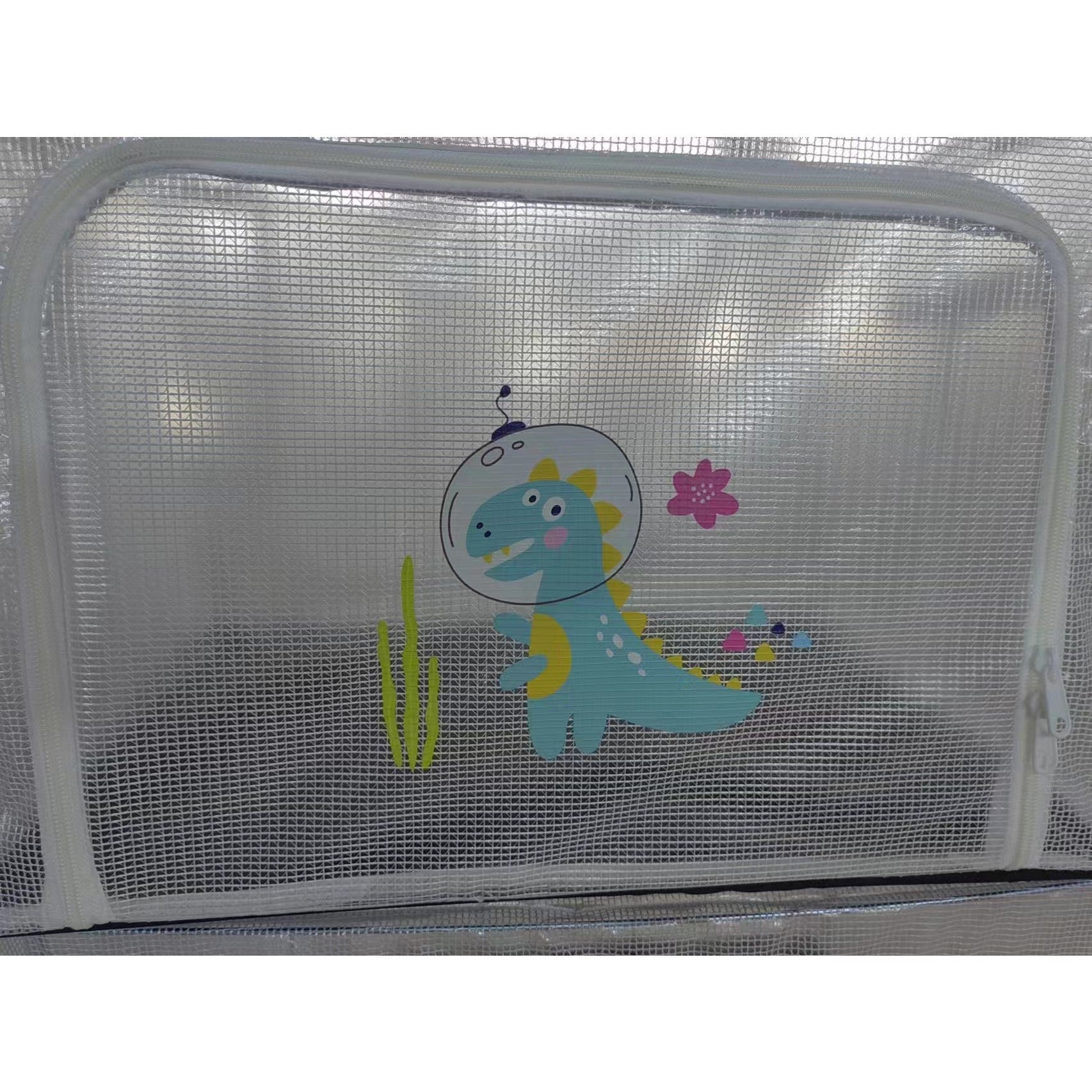 Cutie de Depozitare, Klevo, pentru Camera Copiilor, 100L, din PVC, Model Dinozaur, 60 x 42 x 40 cm, Transparent