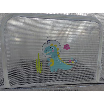 Cutie de Depozitare, Klevo, pentru Camera Copiilor, 100L, din PVC, Model Dinozaur, 60 x 42 x 40 cm, Transparent