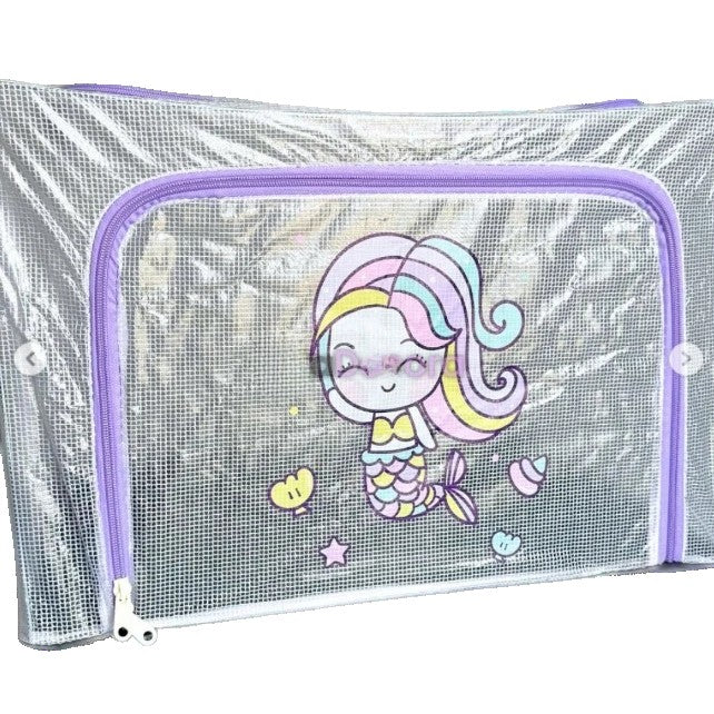 Cutie de Depozitare, Klevo, pentru Camera Copiilor, 100L, din PVC, Model Sirena, 60 x 42 x 40 cm, Transparent
