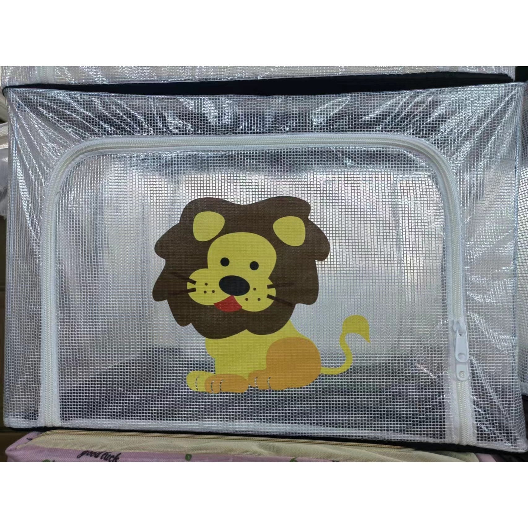 Cutie de Depozitare, Klevo, pentru Camera Copiilor, 66L, din PVC, Model Leu, 50 x 40 x 33 cm, Transparent