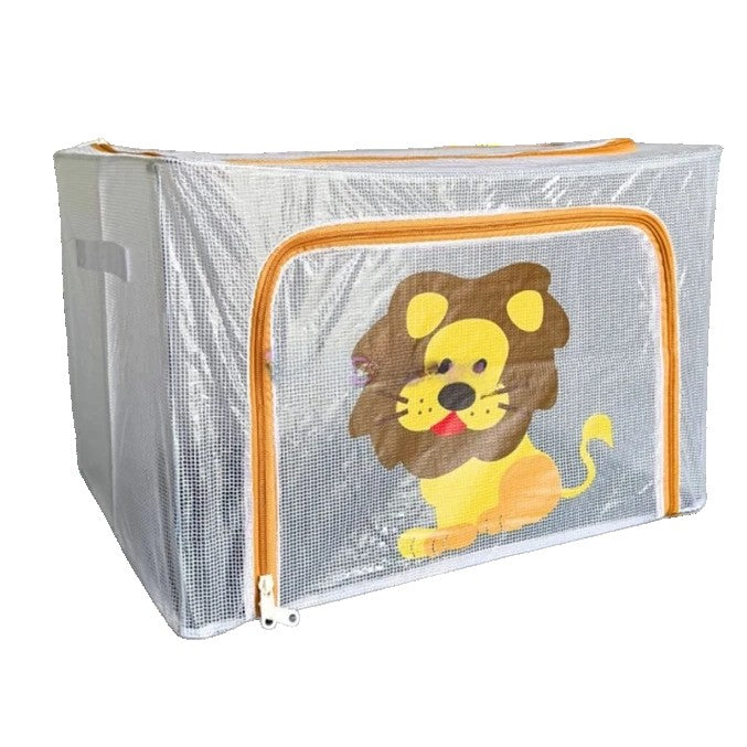 Cutie de Depozitare, Klevo, pentru Camera Copiilor, 66L, din PVC, Model Leu, 50 x 40 x 33 cm, Transparent