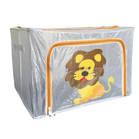Cutie de Depozitare, Klevo, pentru Camera Copiilor, 66L, din PVC, Model Leu, 50 x 40 x 33 cm, Transparent