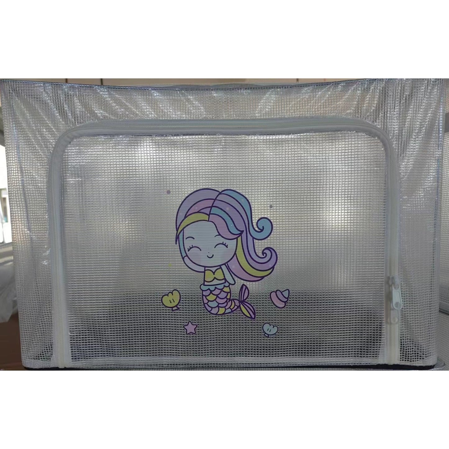 Cutie de Depozitare, Klevo, pentru Camera Copiilor, 66L, din PVC, Model Sirena, 50 x 40 x 33 cm, Transparent