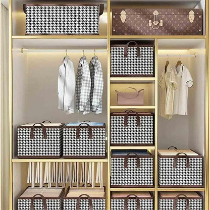 Cutie De Depozitare, Klevo, Pentru Haine, Lenjerie, Sosete Si Sutiene, Material Textil, 6 Compartimente, 44x30x20 cm, Culoare Alb-Negru