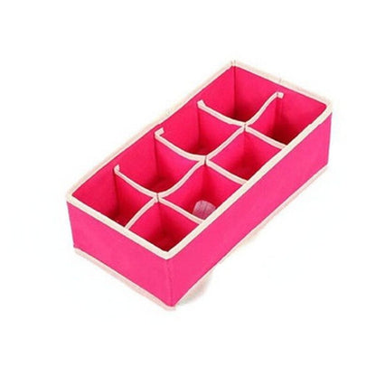 Cutie De Depozitare, Klevo, Pentru Lenjerie, Sosete Si Sutiene, Material Textil, 8 Compartimente, 32 x 16 x 10 cm, Culoare Roz