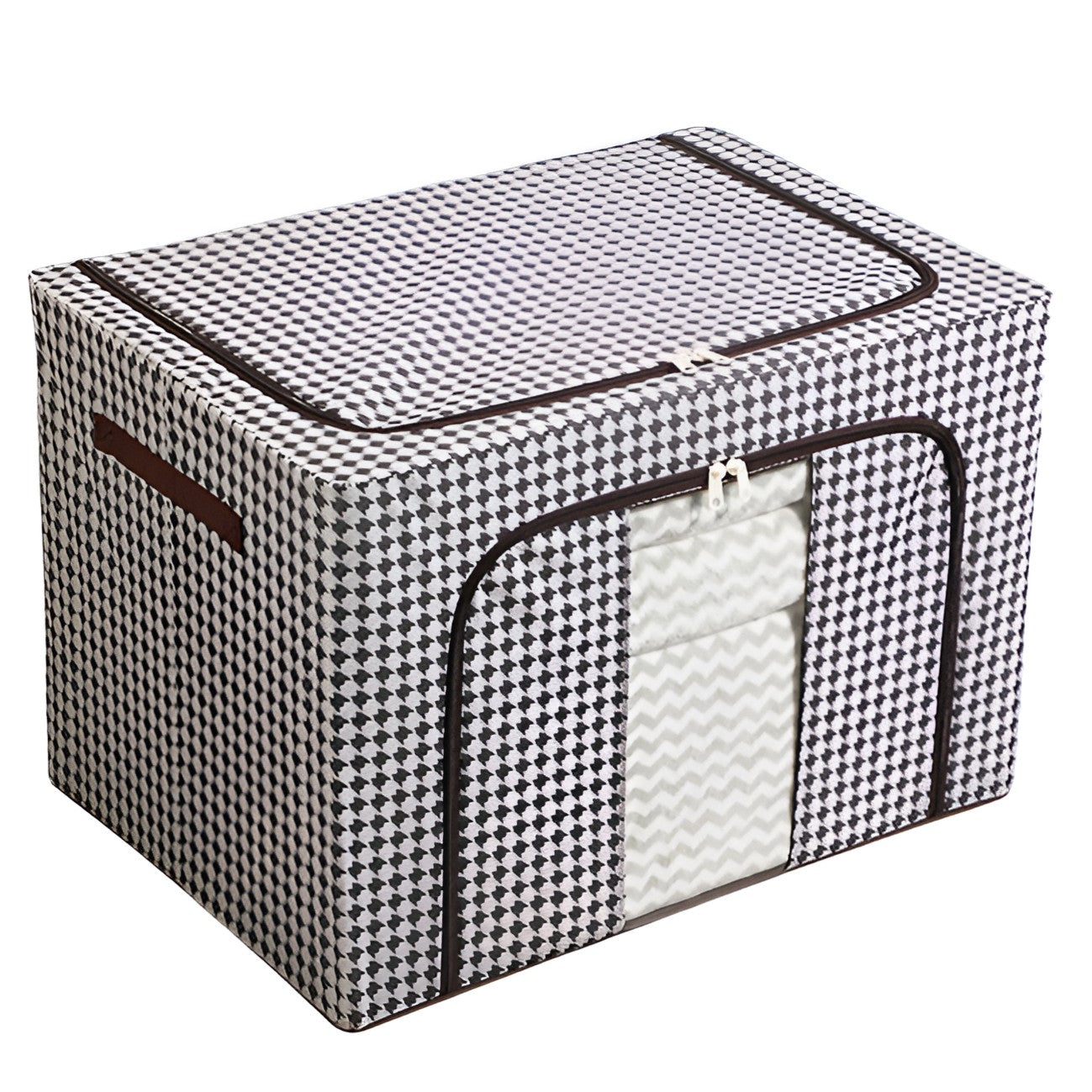 Cutie de Depozitare Pliabila, Klevo, Cu fermoar, 66 L, Textile, 50x40x33 cm, Design Zebra