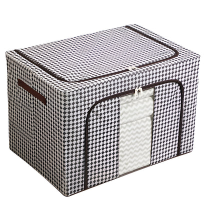 Cutie de Depozitare Pliabila, Klevo, Cu fermoar Bidirectional, 24 L, Textil, 40x30x20 cm, Cadru Metalic, o Fereastra, Suport Baza Stabil din Plastic, Design Zebra, Alb Negru