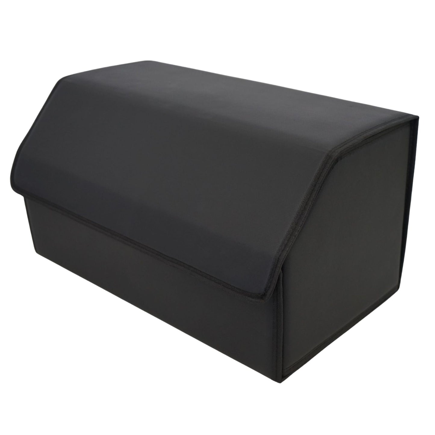 Cutie de Depozitare Auto, Klevo, Geanta Multifunctionala  din Piele Ecologica, Organizator Premium Portbagaj, 2 Compartimente Depozitare, Pliabil  si Rezistent la Uzura, Negru, 55 x 30 x 30cm