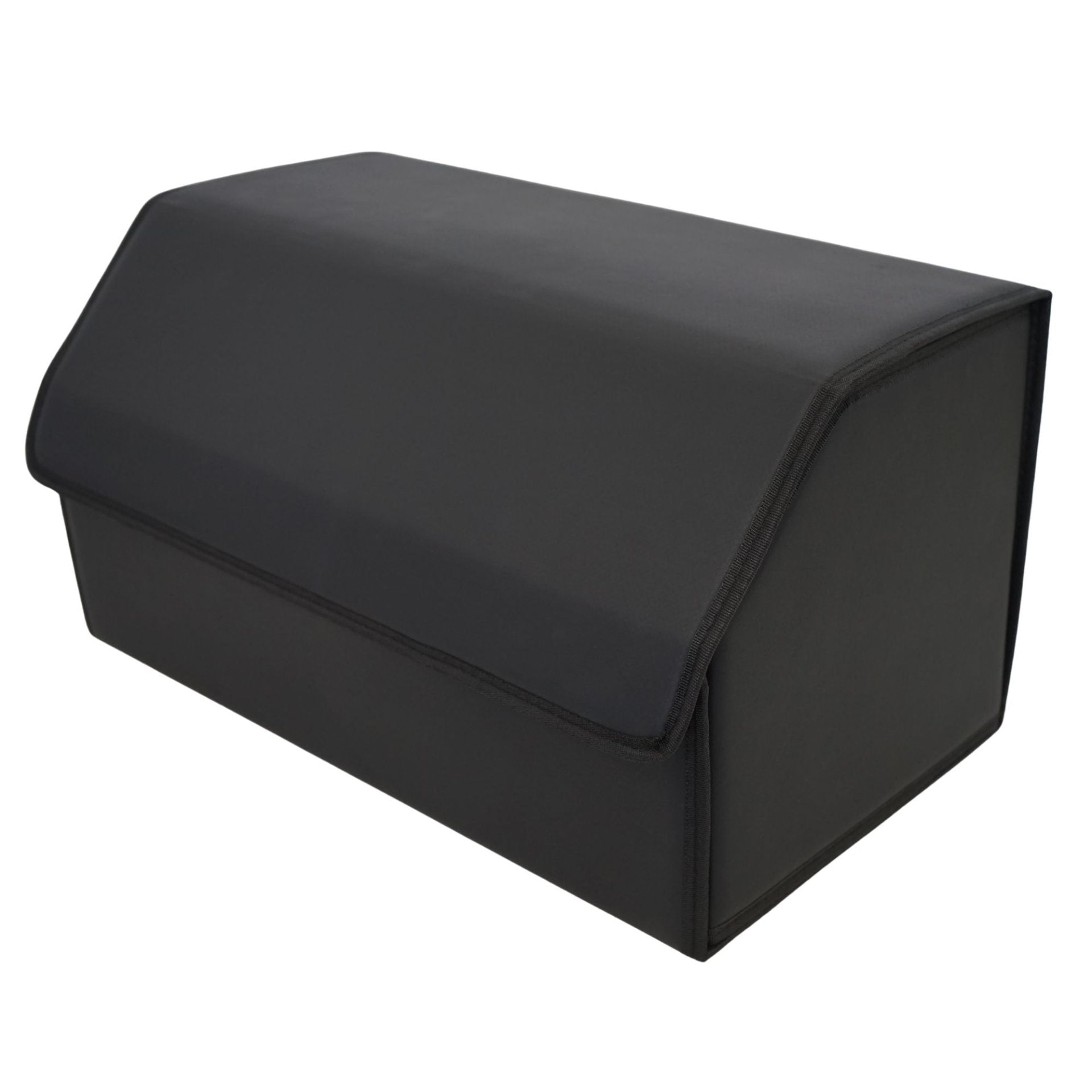 Cutie de Depozitare Auto, Klevo, Geanta Multifunctionala  din Piele Ecologica, Organizator Premium Portbagaj, 2 Compartimente Depozitare, Pliabil  si Rezistent la Uzura, Negru, 55 x 30 x 30cm