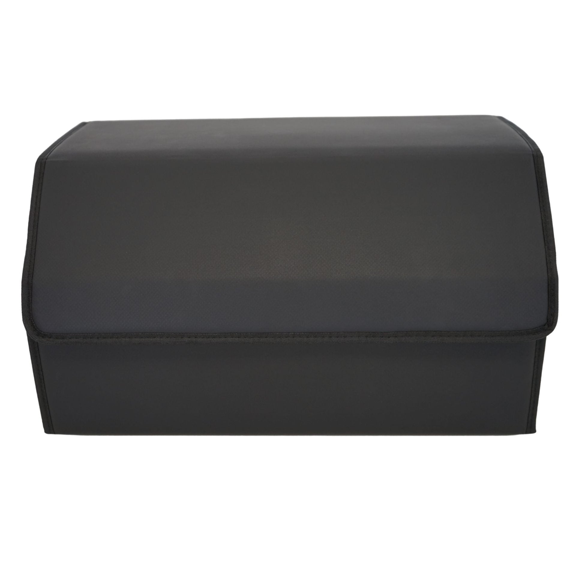 Cutie de Depozitare Auto, Klevo, Geanta Multifunctionala  din Piele Ecologica, Organizator Premium Portbagaj, 2 Compartimente Depozitare, Pliabil  si Rezistent la Uzura, Negru, 55 x 30 x 30cm