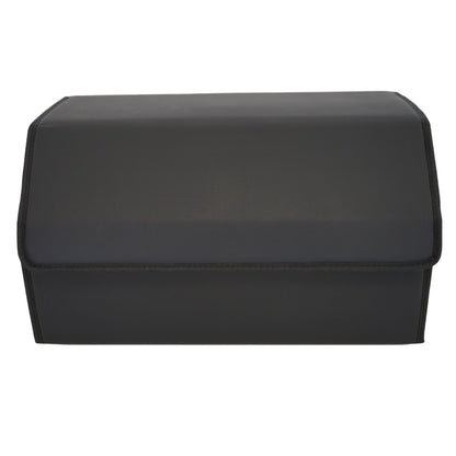 Cutie de Depozitare Auto, Klevo, Geanta Multifunctionala  din Piele Ecologica, Organizator Premium Portbagaj, 2 Compartimente Depozitare, Pliabil  si Rezistent la Uzura, Negru, 55 x 30 x 30cm