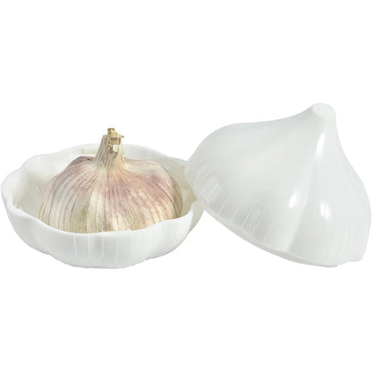 Cutie Alimentara, Klevo, Model Usturoi, din Plastic, 9 x 9 x 9 cm, 350 ml, Alb