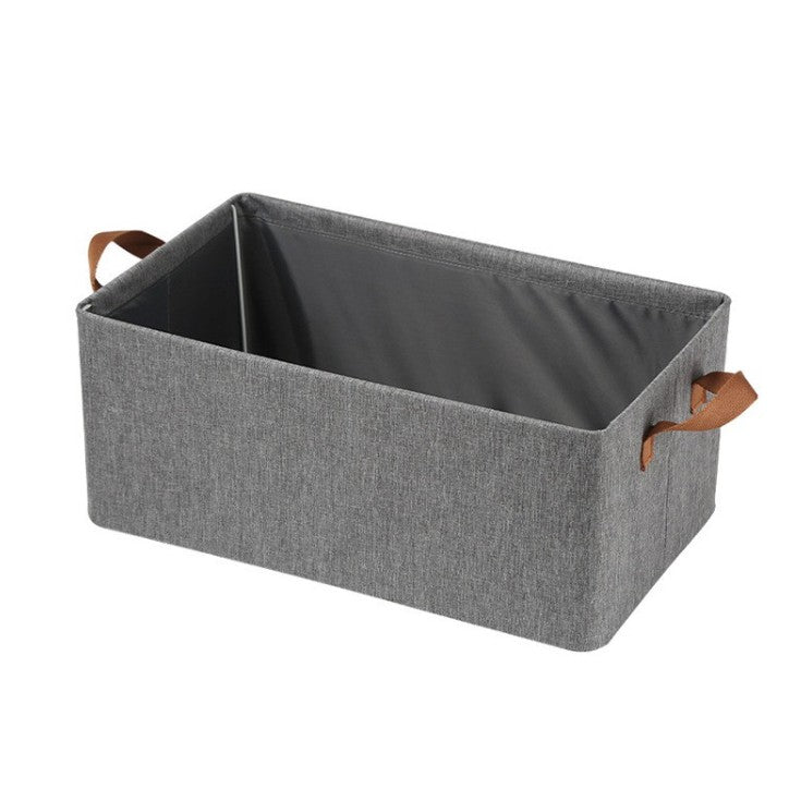 Cutie de Depozitare Tip Cos, Klevo, Material Textil, Pliabila, 47x35x30 cm, 50 l, Cadru Metalic, cu Manere, Gri