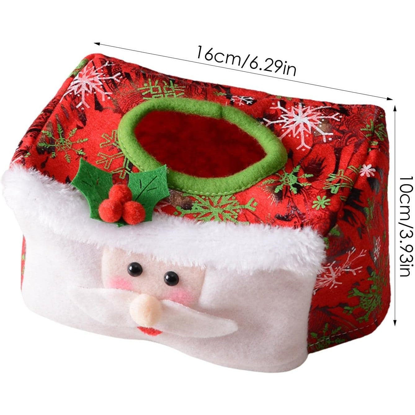 Cutie Decorativa pentru Servetele, Klevo, Model Mos Craciun, Tematica Craciun, 16 x 10 cm, Rosu