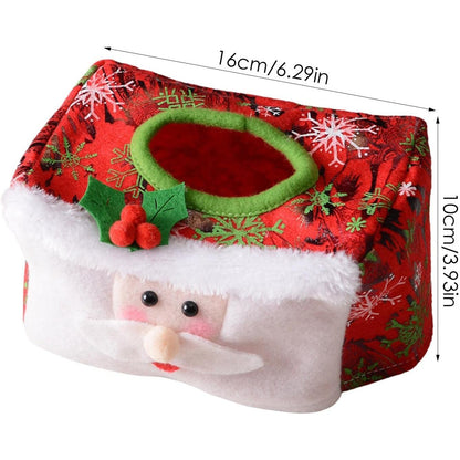 Cutie Decorativa pentru Servetele, Klevo, Model Mos Craciun, Tematica Craciun, 16 x 10 cm, Rosu