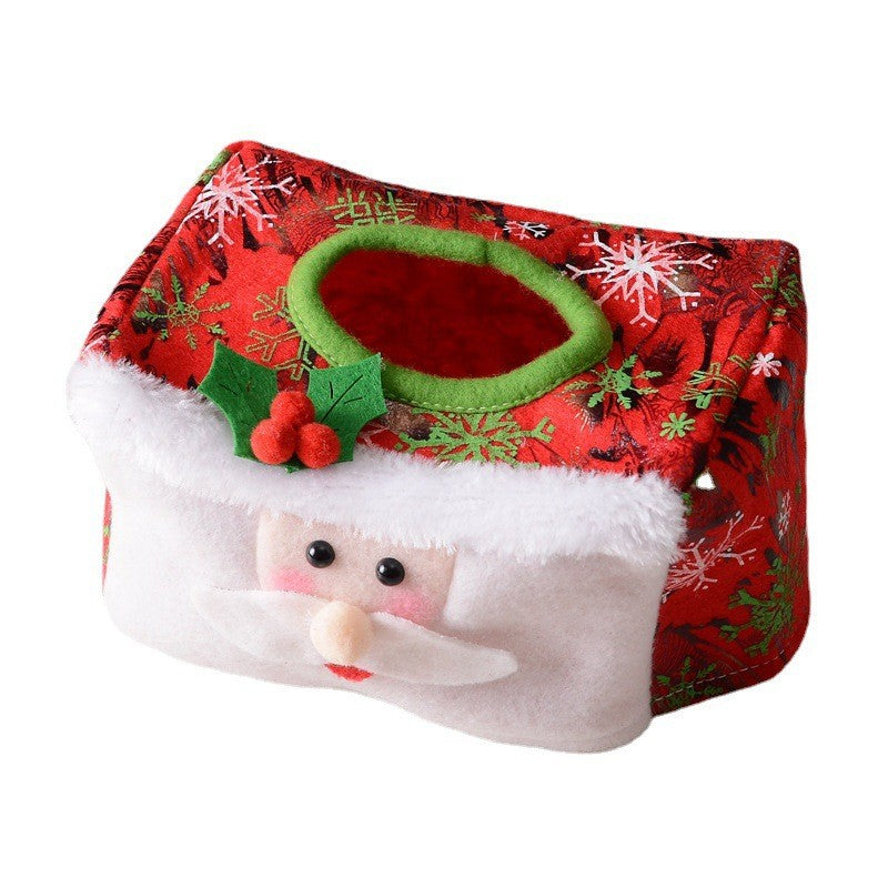 Cutie Decorativa pentru Servetele, Klevo, Model Mos Craciun, Tematica Craciun, 16 x 10 cm, Rosu