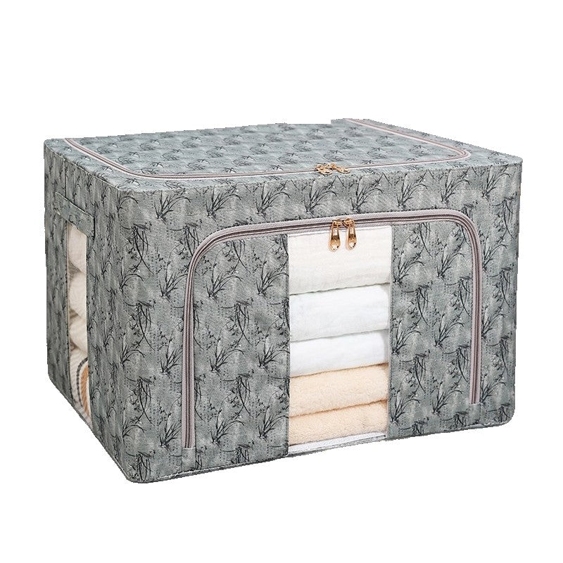 Cutie Depozitare, Klevo, 66L, din Material Textil, 50 x 40 x 33 cm, pentru Haine si Lenjerii, Model Bambus, Verde