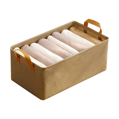 Cutie Depozitare Klevo, pentru Haine, lucruri, din Textil cu Cadru Metalic, Manere Laterale, forma Dreptunghiulara, 47 x 28 x 20 cm, volum 26 L, Kaki