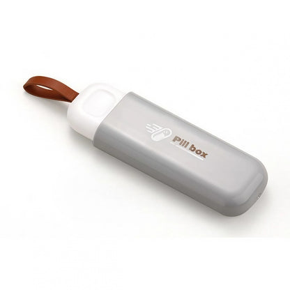 Cutie Depozitare Medicamente, Klevo, Portabila, 3 Compartimente, Tip Breloc, Plastic, Glisanta, Gri, 10.7x3.6x1.6 cm