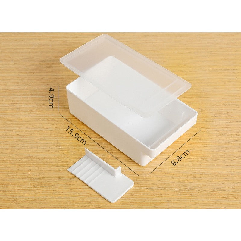 Cutie de Unt, Klevo, cu Capac, Multifunctionala, cu Spatula Portionare, 15.9  x 8.8 x 4.9 cm, Alb